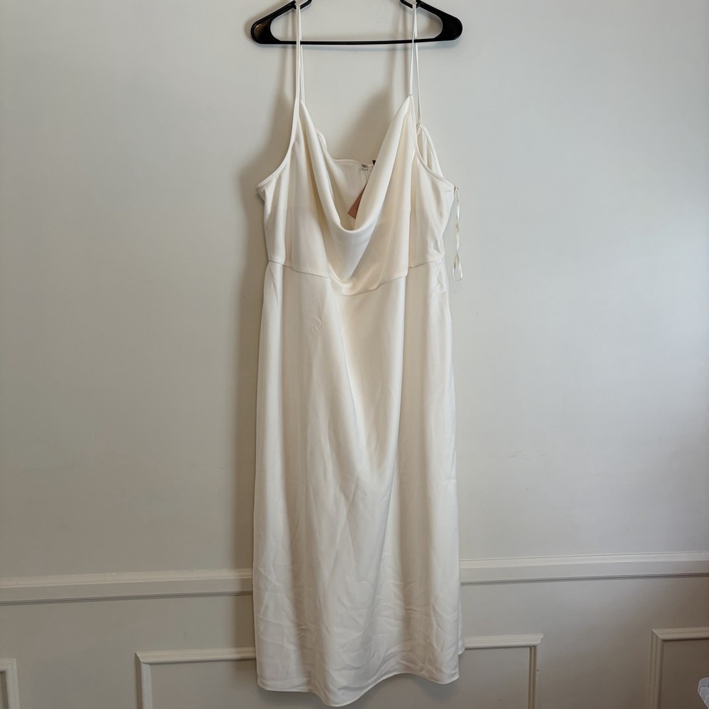 NWT BHLDN Cali Charmeuse Midi Dress 26w Plus Bridal Party Formal Wedding Bride